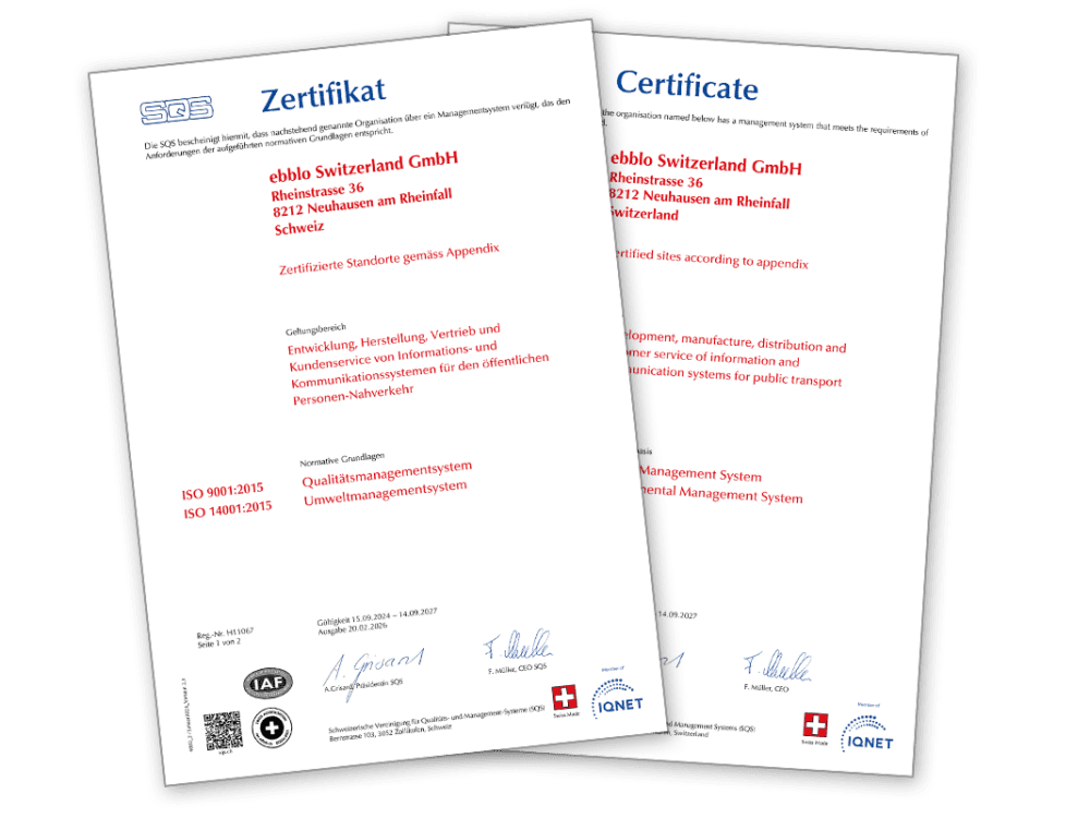 ISO Zertifikate ISO9001 und ISO14001